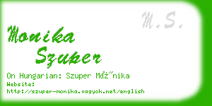 monika szuper business card